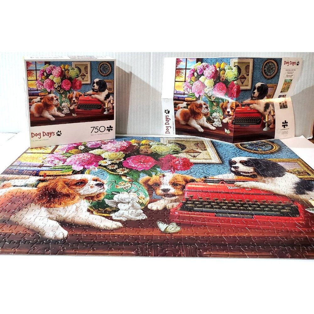 Buffalo cocker spaniel Dog Days THE WRITER'S DOGS Jigsaw Puzzle 750 pc COMPLETE